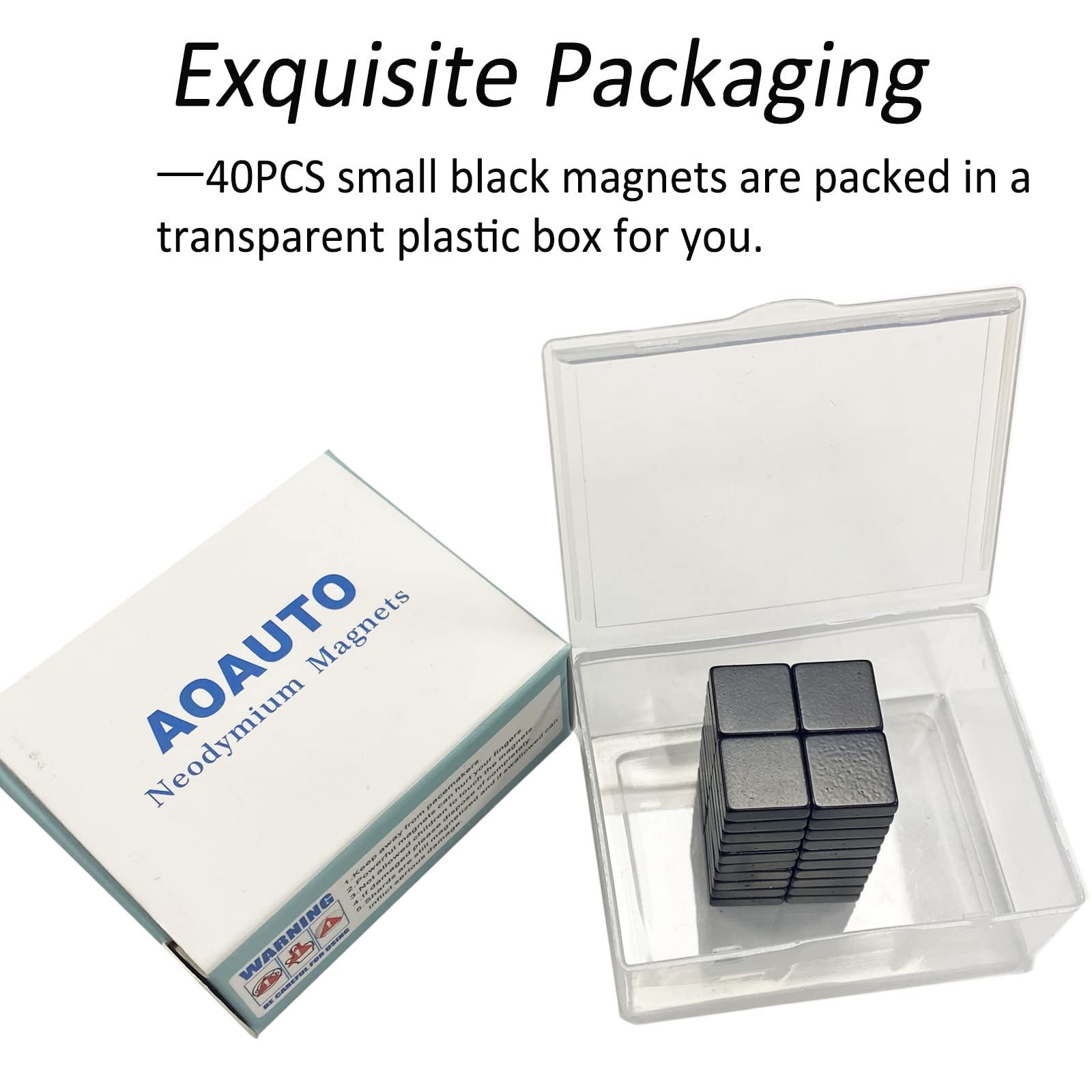 40 Pack Small Square Magnets,Rare Earth Strong Neodymium Magnets 10x10x3mm — Amazon image 6