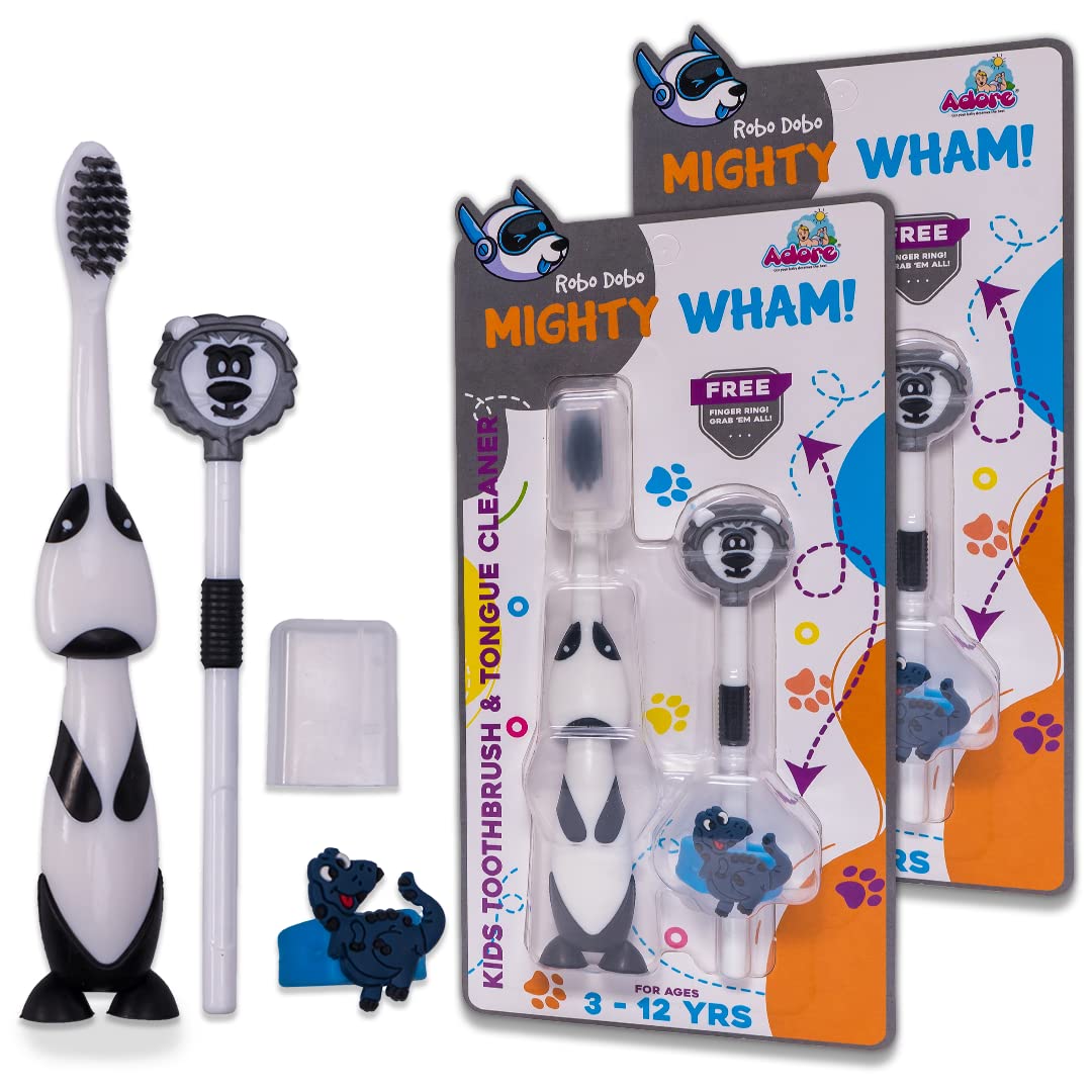 Adore Baby Mighty Wham Combo Of Manual Toothbrush And Tongue Cleaner With Free Ring Toy(Pack Of 4) (Mighty Wham-Brown) (B0B71CN8MM) Amazon Price History, Amazon Price Tracker