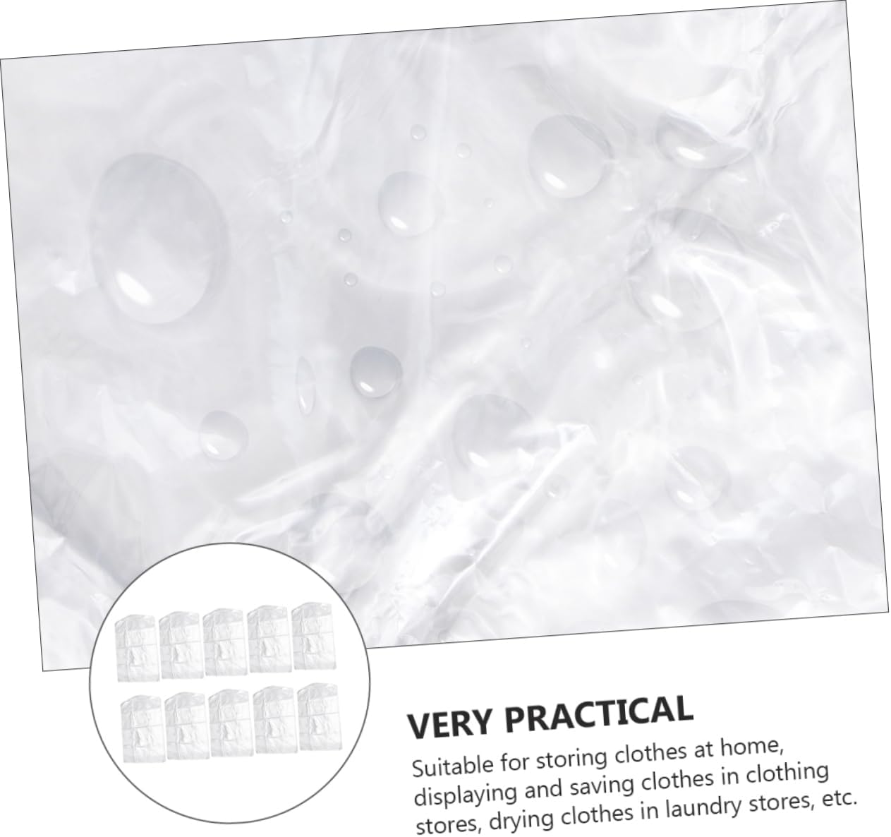 50pcs Garment Bag Dry Cleaning Bag Suit Covers Wardrobe Cover Clothes Storage Air Permeable Dustproof Prevent Yellowing