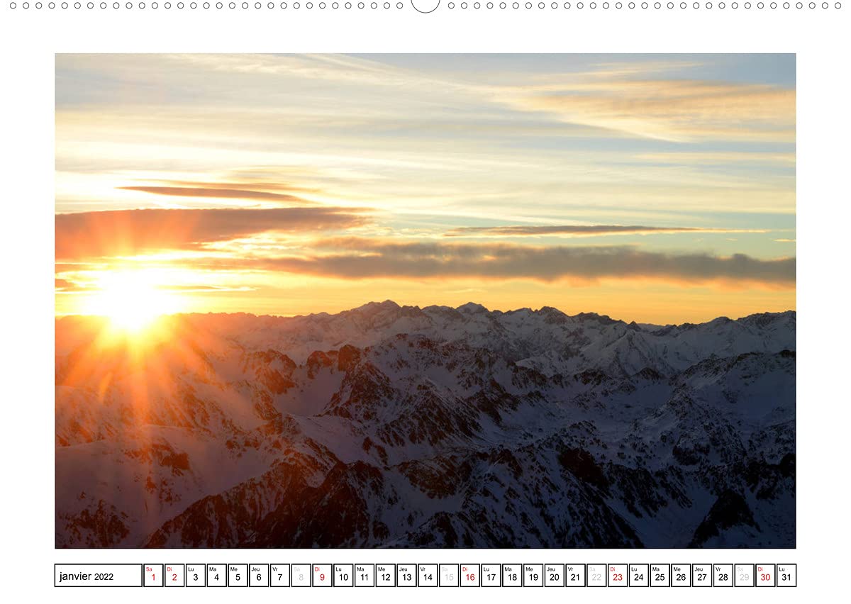 Pyrénéennes (Premium, hochwertiger DIN A2 Wandkalender 2022, Kunstdruck in Hochglanz): La chaîne des Pyrénées aux quatre saisons (Calendrier mensuel, 14 Pages )