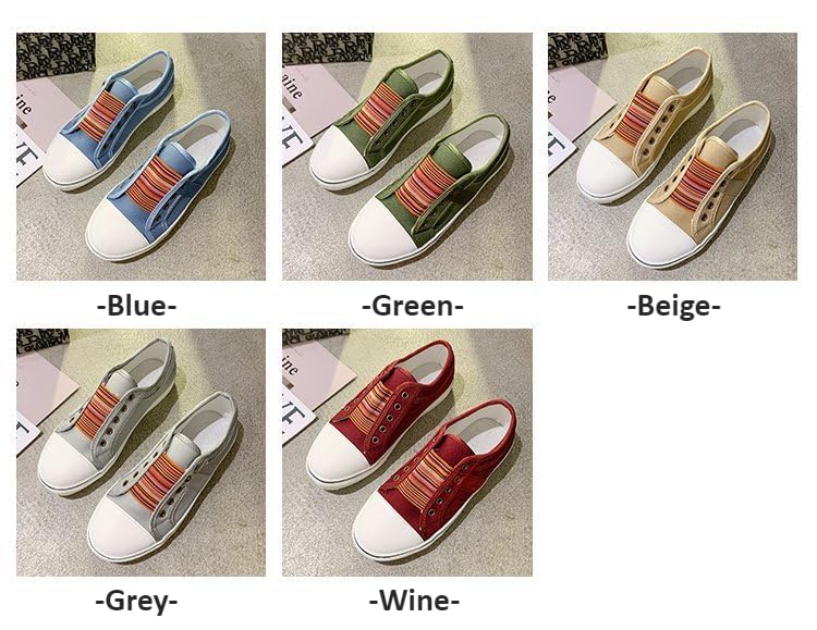 Women Fashion Slip-On Canvas Sneakers Low Top - Summer Lightweight Comfortable Denim Blue Casual Outdoor Slip-On Sneakers for Ladies4