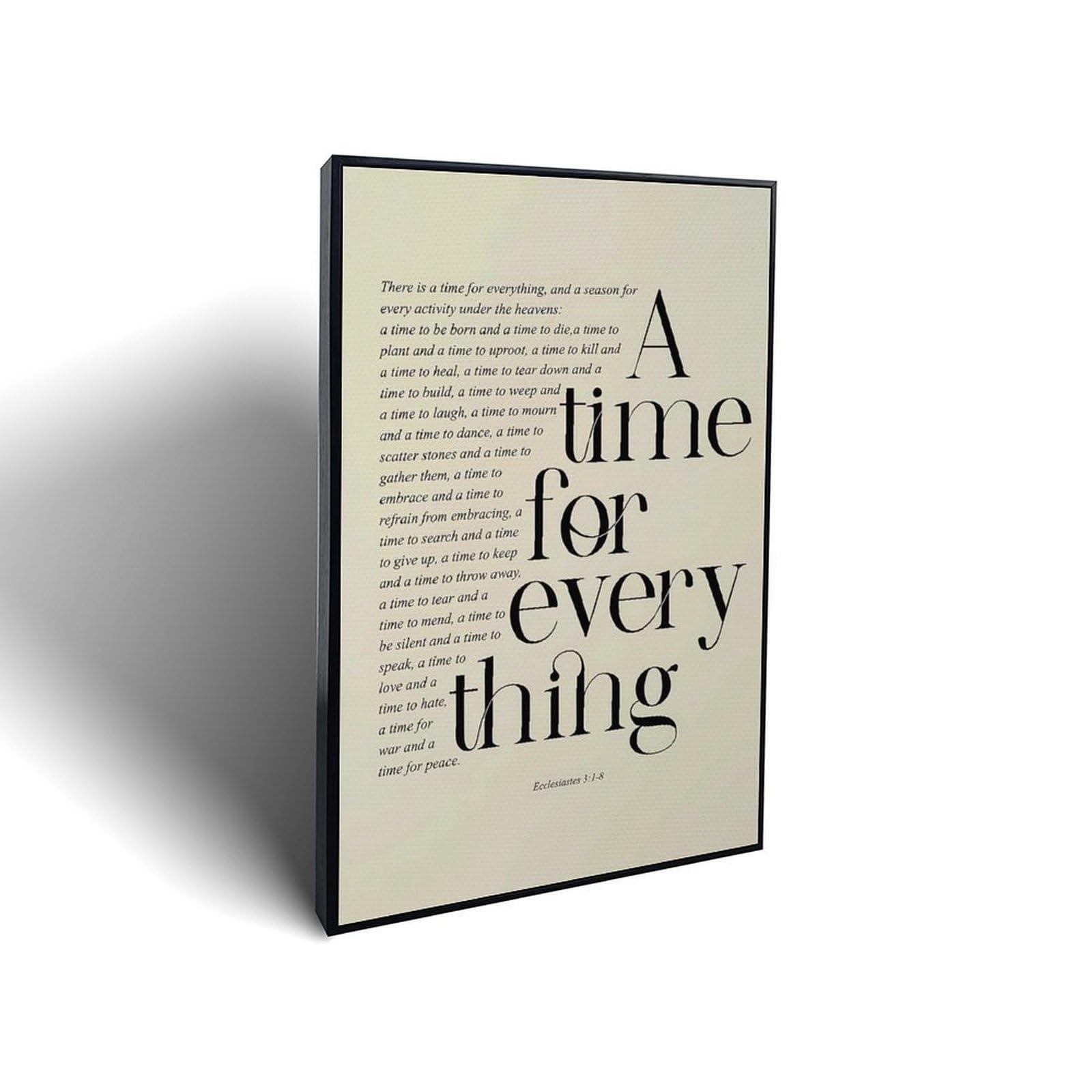 Ecclesiastes 3 1-8 A Time for Everything Bible Verse Framed Canvas Wall Art