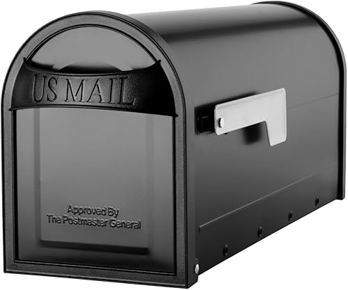 ARCHITECTURAL MAILBOXES - Buzón de correo de montaje en poste 8760B-10 Carlisle, mediano, color negro