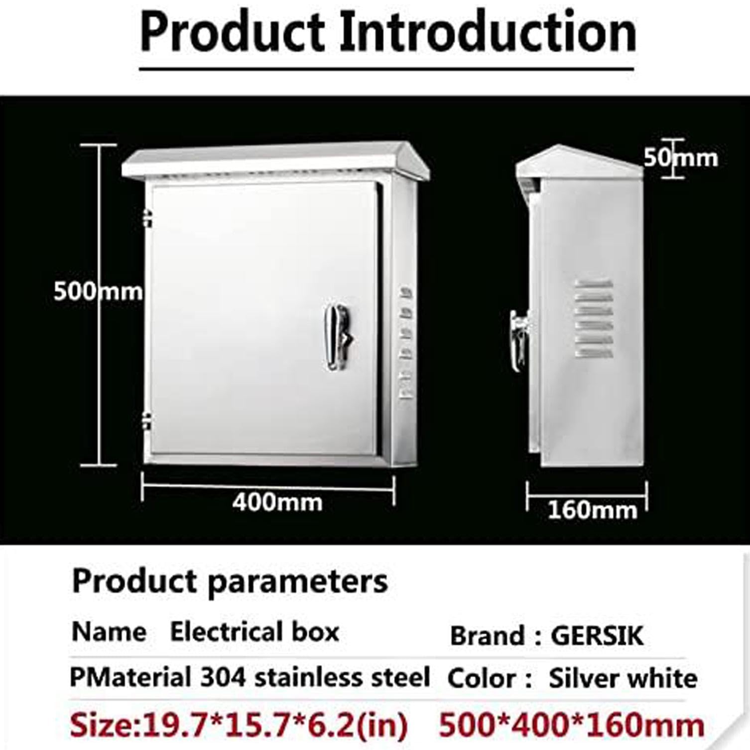 XBTGS Scatola di giunzione elettrica impermeabile in acciaio inossidabile, recinzione a parete per elettronica, piastra di montaggio isolata, 600x500x180mm, scatola di progetto durevole per Sec