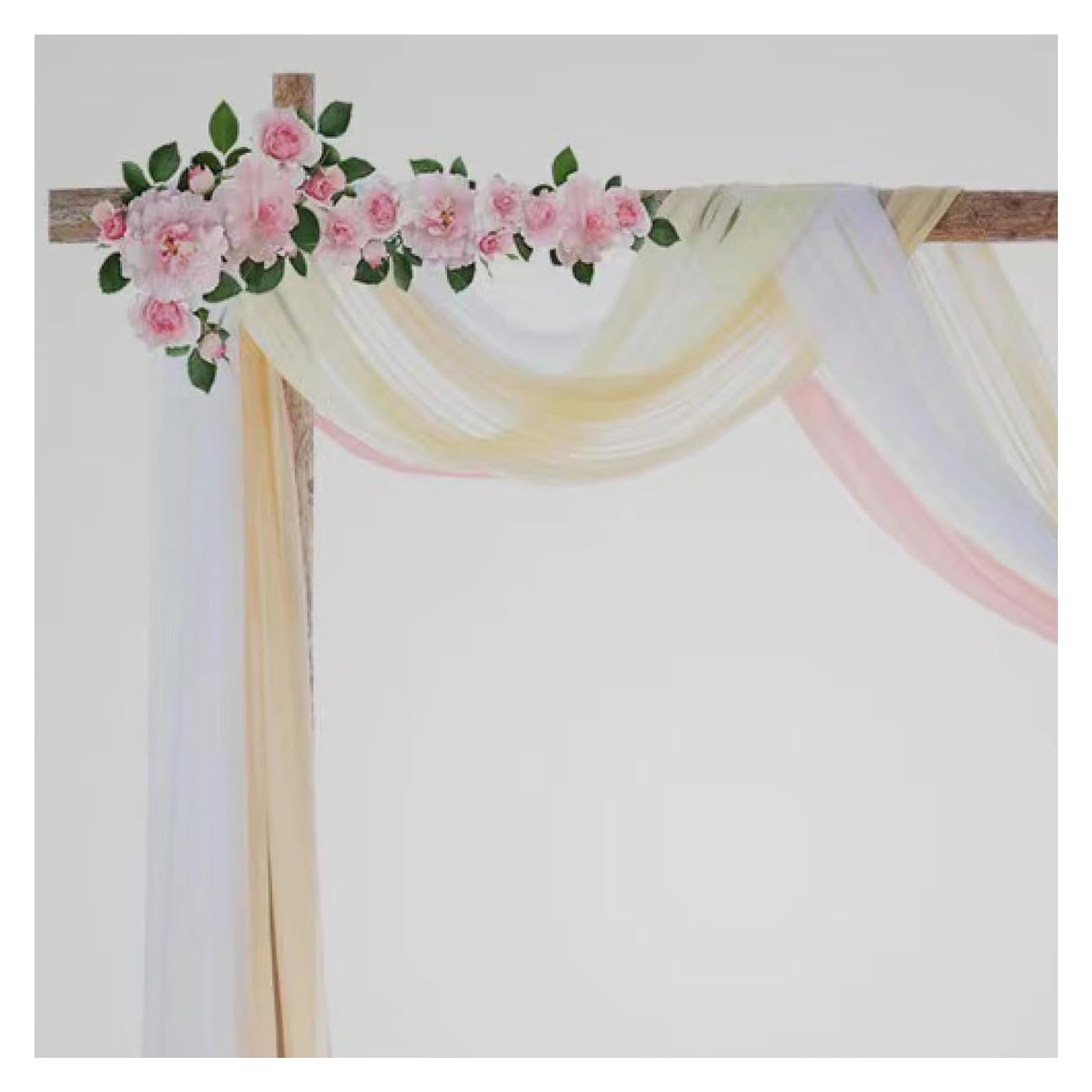 Hochzeitsdekoration, Hochzeitsfeier-Hintergrunddekoration, DIY-Hochzeits-Drapiervorhang, Hochzeit, Tüll, Chiffon, Stoff, Bogen, durchsichtig(White)
