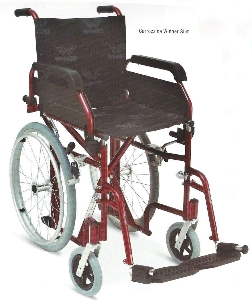 CARROZZINA PIEGHEVOLE PER PASSAGGI STRETTI - WINNER SLIM 17” 43x40cm - bordeaux