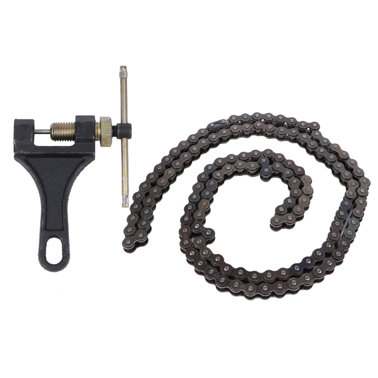 Cadena para motocicleta todoterreno resistente de 132 eslabones con extractor 8