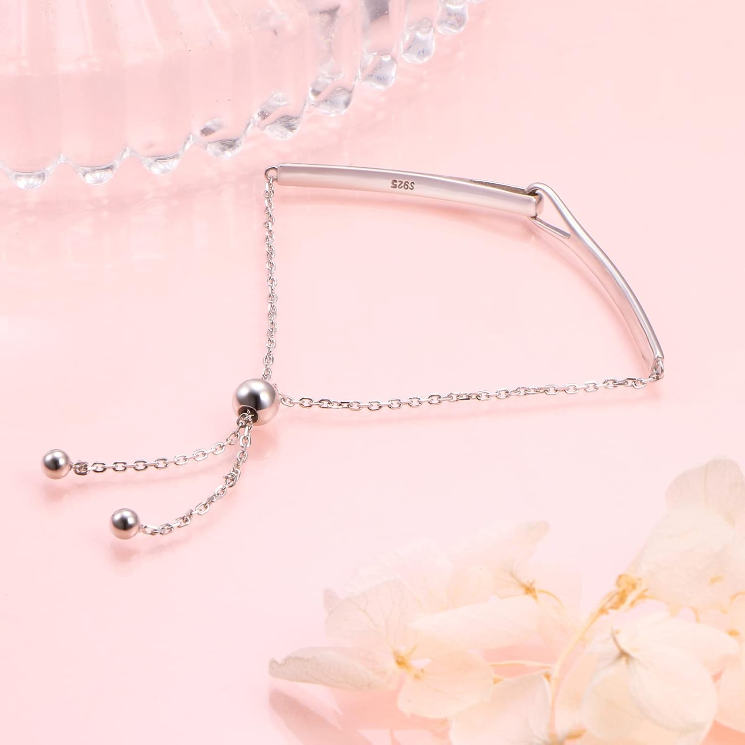 Sterling Silver Engraved Inspirational Adjustable Infinity Bracelet Graduation Gift for Mother Sister Best Friend Jewelry for Women