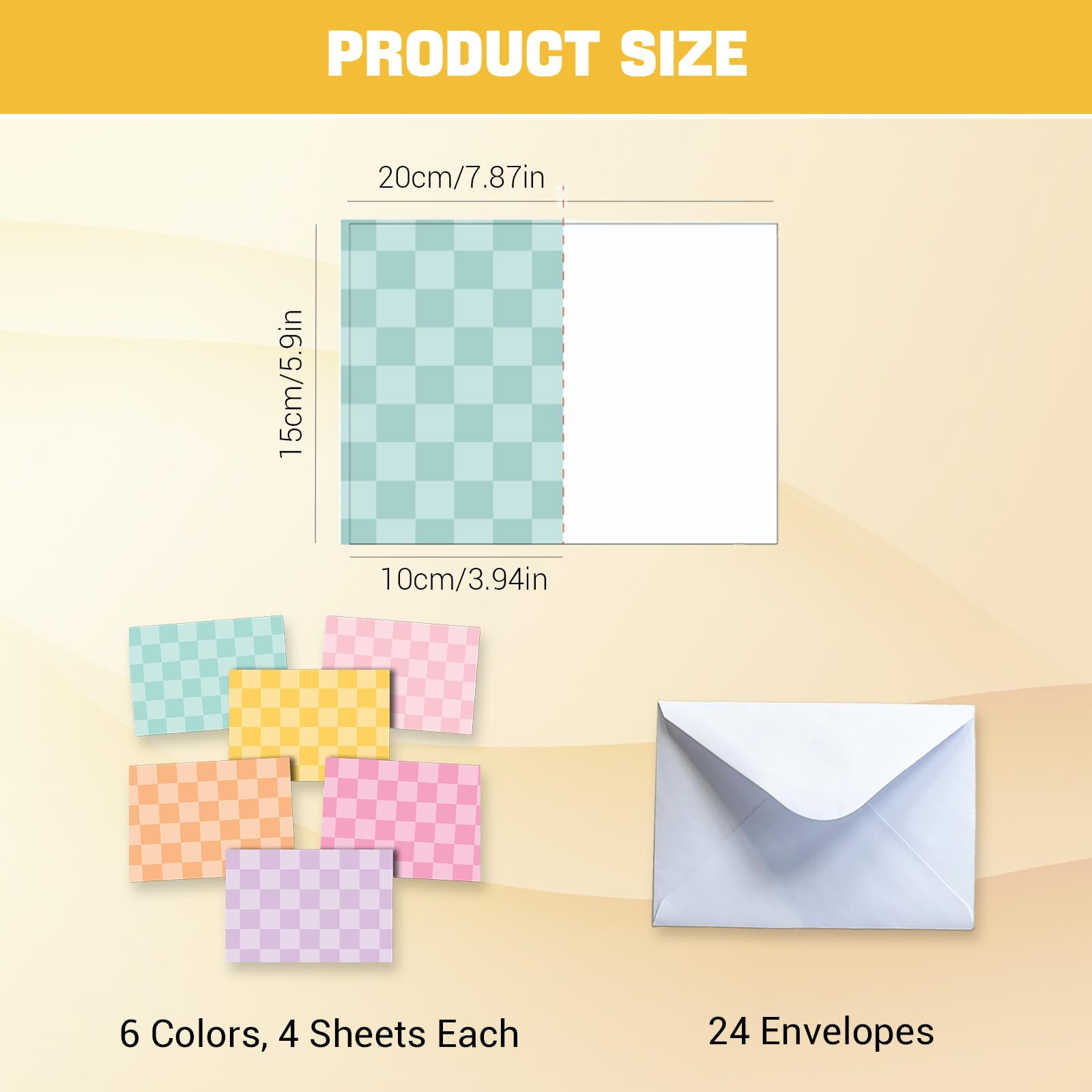 Blank Cards and Envelopes 6x4 24 Greeting Blank Notecards with Envelopes Bulk, Notecards Stationery Card Set, Stationary Note Cards, Greeting Card Pack - Retro Theme - Image 2