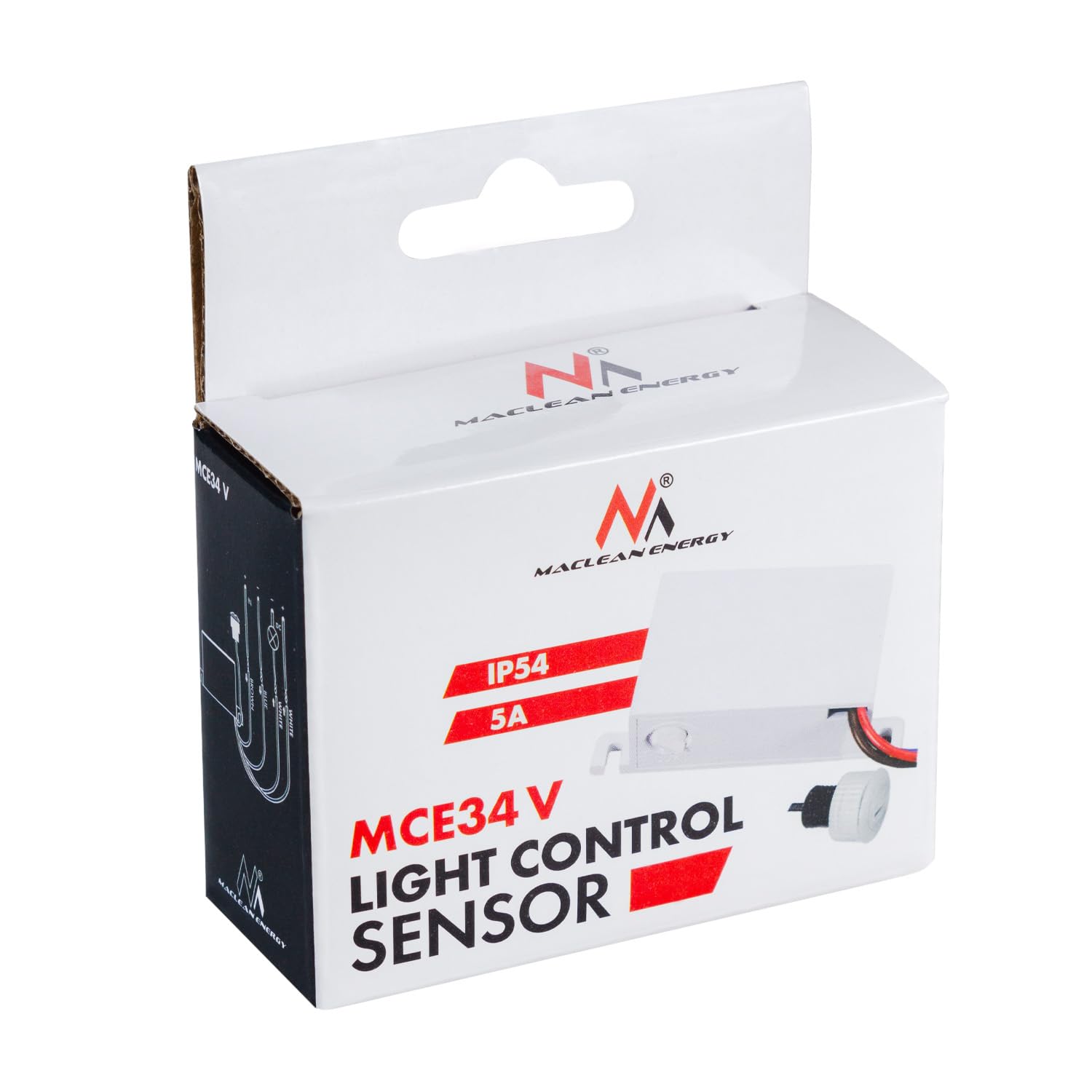 Sensor crepuscular Maclean, con sonda Externa, 12-24 V CC MCE34 V