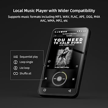 innioasis 80GB MP3 Player with Bluetooth and WiFi, MP3 Spotify Player with Pandora,Amazon Music,Audible, 4
