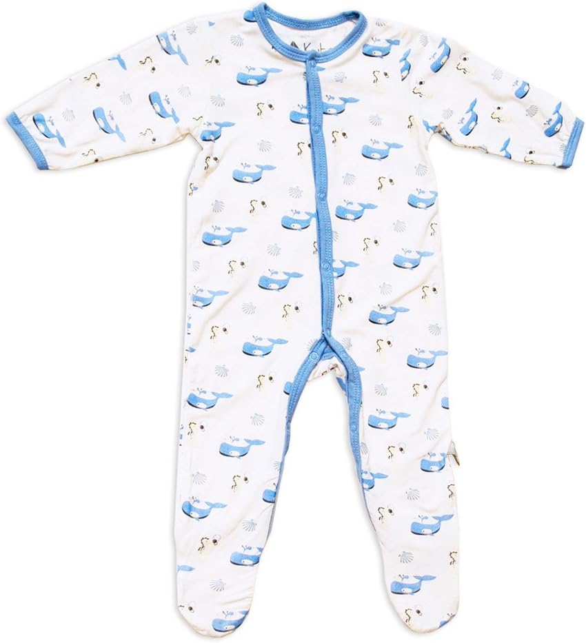 Kyte Baby Layette Printed Bamboo Footie (0-3 Months, Ocean)