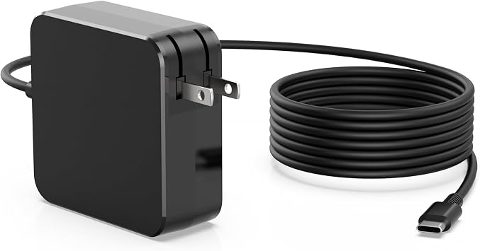 65W USB C Laptop Charger Compatible with Lenovo, HP Spectre, Acer Chromebook, Mac Book Pro, Dell Latitude, Huawei Matebook, and Any Laptops or Smart Phones