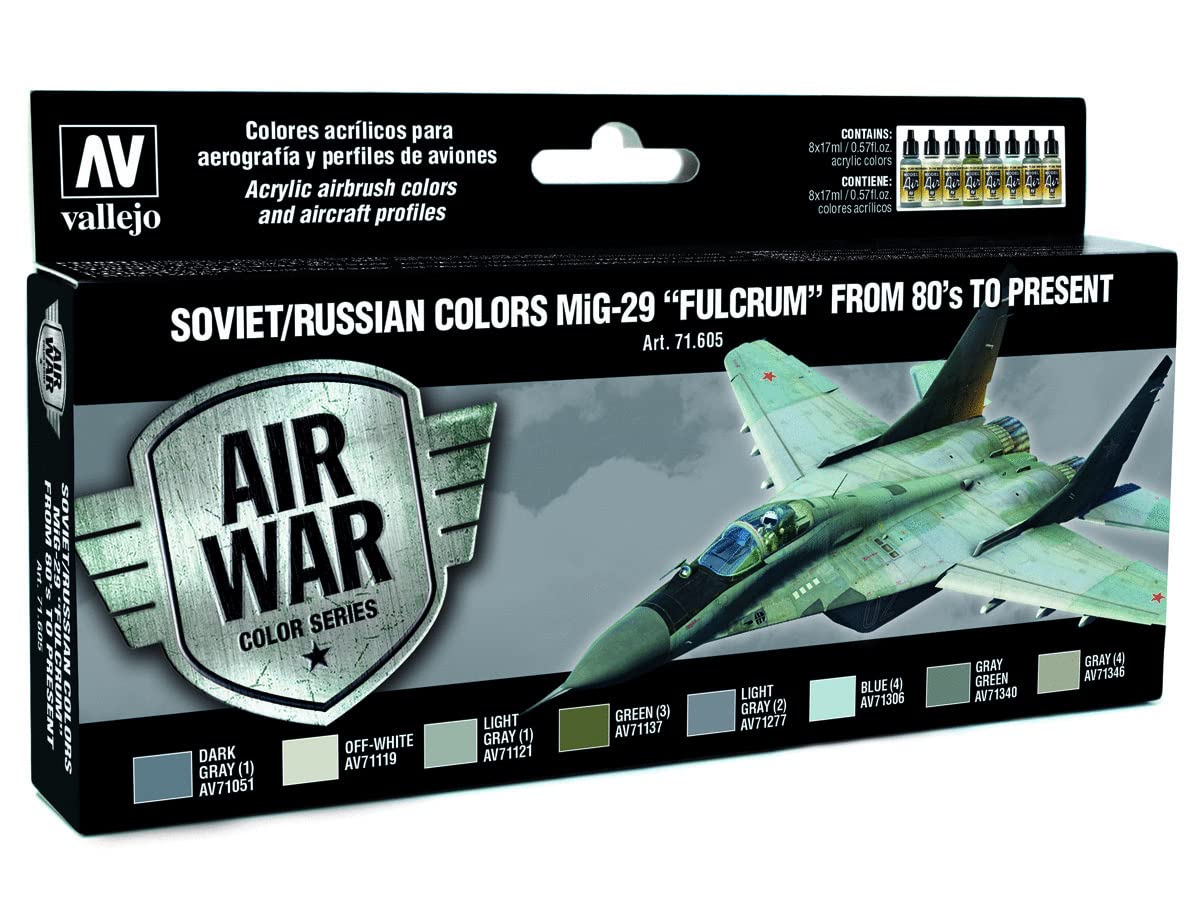 Vallejo Various Av Model Air Set -Soviet Mig-29 Fulcrum 80'S On