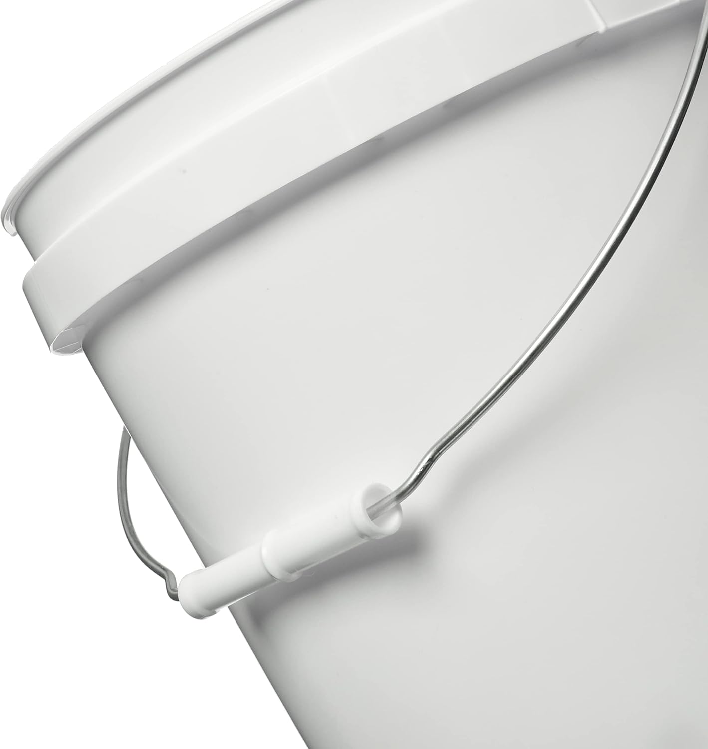 Consolidated Plastics 2 Gallon Food Grade Buckets & Gamma Seal Lids, BPA Free Container Storage, Durable HDPE Pails, Made in USA (6 Pack, White)