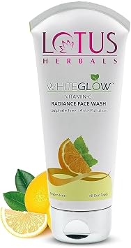 Lotus Herbals WhiteGlow Vitamin C Radiance Face Wash | For Dark Spots & Dull Skin | Anti- Pollution | 100g
