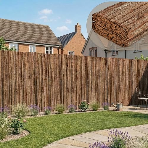 casa.pro Rindenmatte Zamora Balkon Sichtschutz 180 x 300 cm Gartenzaun strapazierfähig Rindenzaun Sichtschutzmatte Balkonverkleidung wetterfest