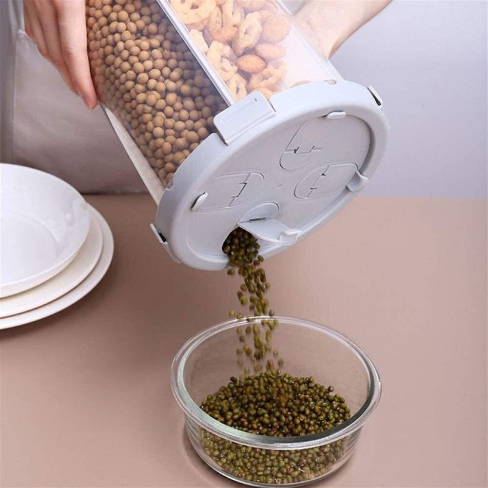 Recipientes Herméticos Frascos De Almacenamiento Botes Dispensador De Cereales De Cocina De 4 Rejillas, Caja De Almacenamiento De Arroz De Grano De Harina De Plástico Tarro Contenedor De Alimentos Sec
