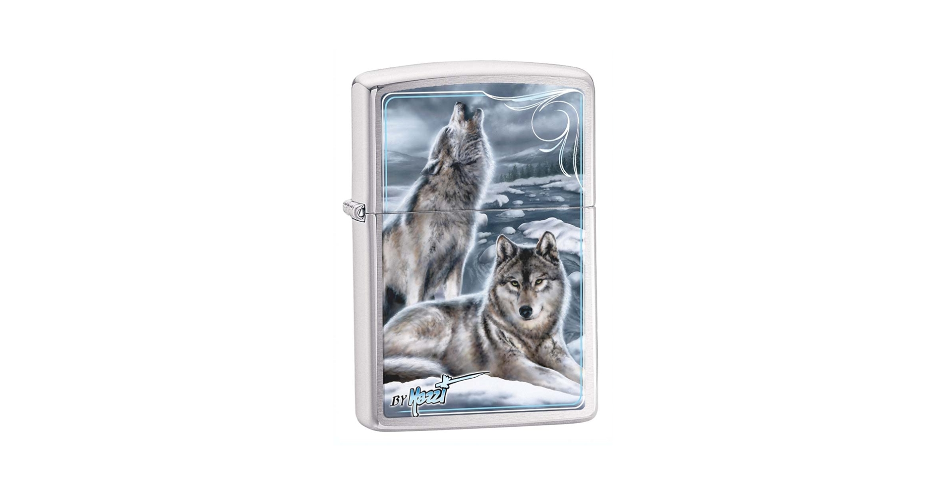 Amazon.com: Zippo Lighter: Mazzi Winter Wolves - Brushed