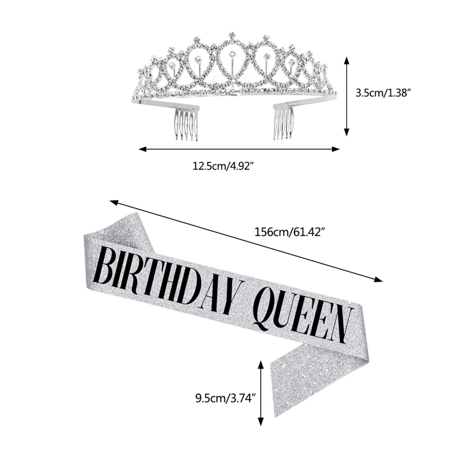 Leixi - Kit per fascia di compleanno e diadema con strass, per il 21° 30° compleanno, fascia per festa di compleanno da donna, colore: oro rosa