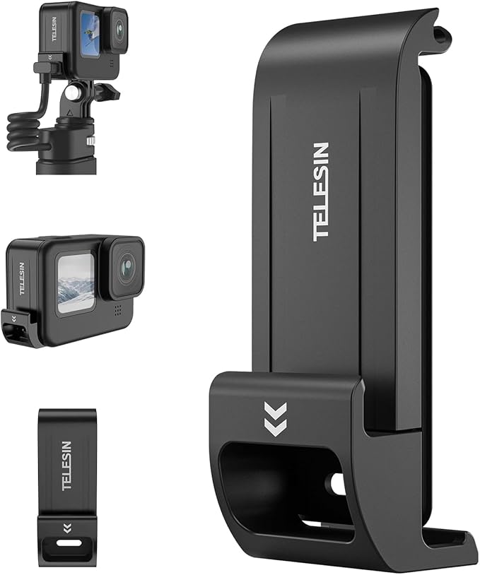 TELESIN Gopro Hero 12 11 10 9 用 バッテリーカバー 防雨 防雪 USB Type C 充電ポート クイック取り外し バッテリー蓋 撮影 アクションカメラ アクセサリー