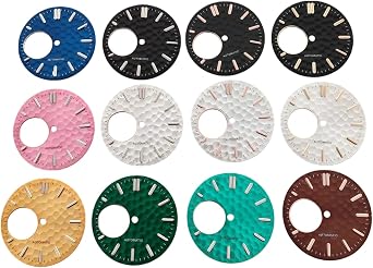 28.5mm Hammered Open Heart Watch Dial, a Luminous Watch Face 3h Crown Mod for Seiko NH38 Movement