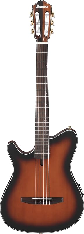 Guitarra eléctrica acústica de nailon para zurdos Ibanez FRH10N Thinline - Brown Sunburst