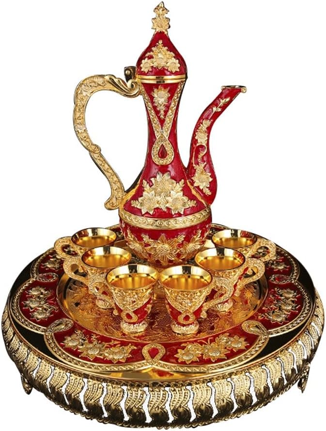 Home Liquor Wine Set Palace Retro Wedding Metal Gift Wine Pot Set Decoration