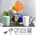homEdge Porcelain Mug Set, 480 ml / 16 Ounces Cup for Tea, Latte, Mocha, Hot Chocolate, Set of 6, White