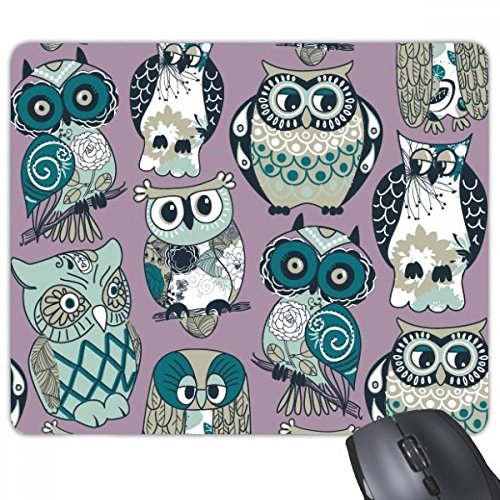 Tapis de souris rectangle beatChong fleur stripe hibou antidérapant