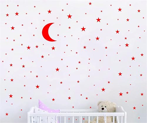 Miniatura 5 de Calcomanía de pared de luna y estrellas calcomanía de vinilo para niños niñas decoración de habitación de bebé buena noche decoración de pared hogar