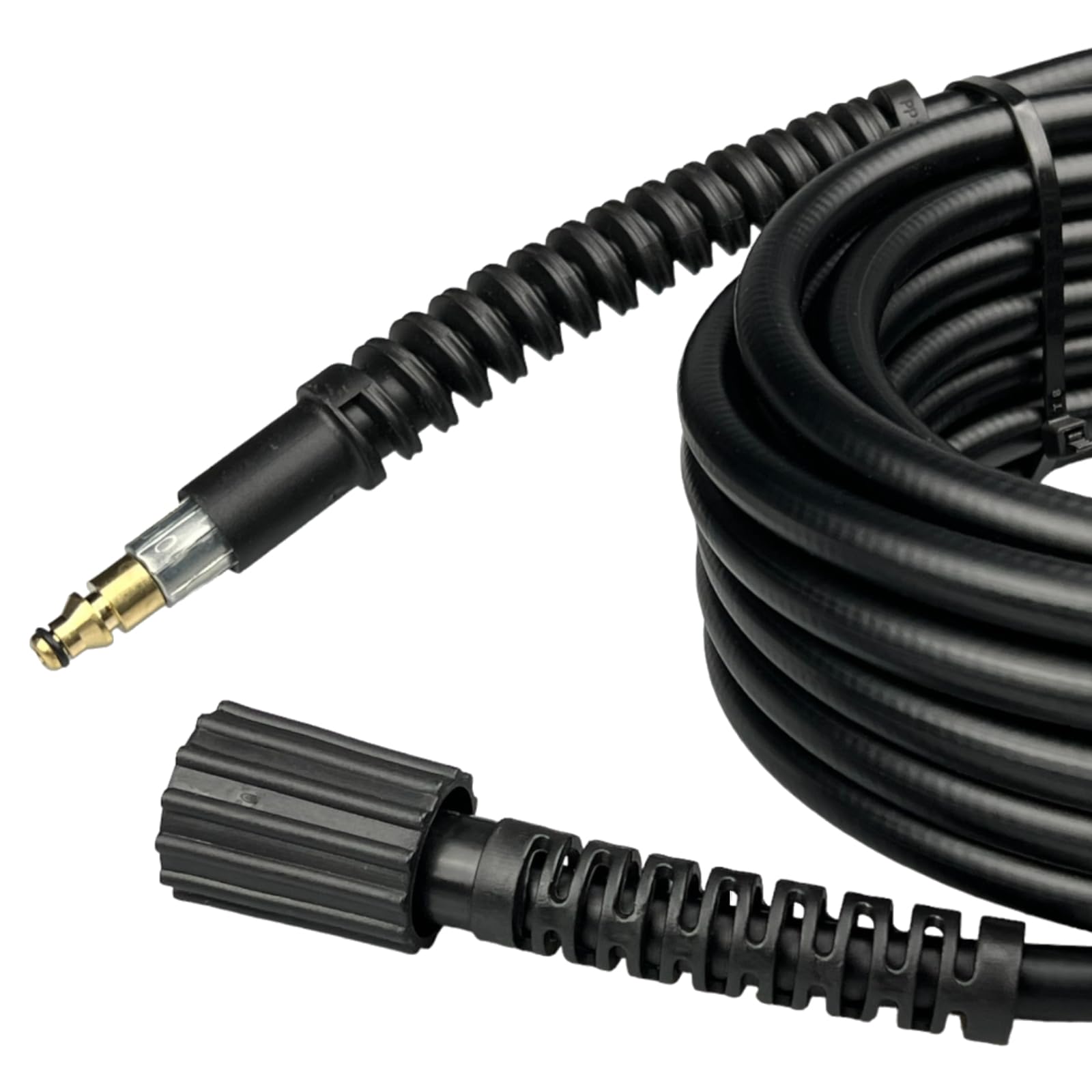M&M Smartek wąż wysokociśnieniowy 30 m M22 Quick Connect do Nilfisk/Alto | Wzmocniony wąż wysokociśnieniowy z osłoną przeciw zagięciom; sprawdź złącza, ciśnienie, temperaturę i urządzenie.