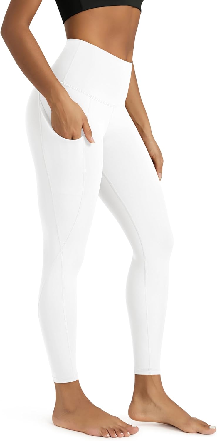 ODODOS Women's High Waisted Yoga Leggings with Pockets, Tummy Control Non See Through Workout Athletic Running Yoga Pants