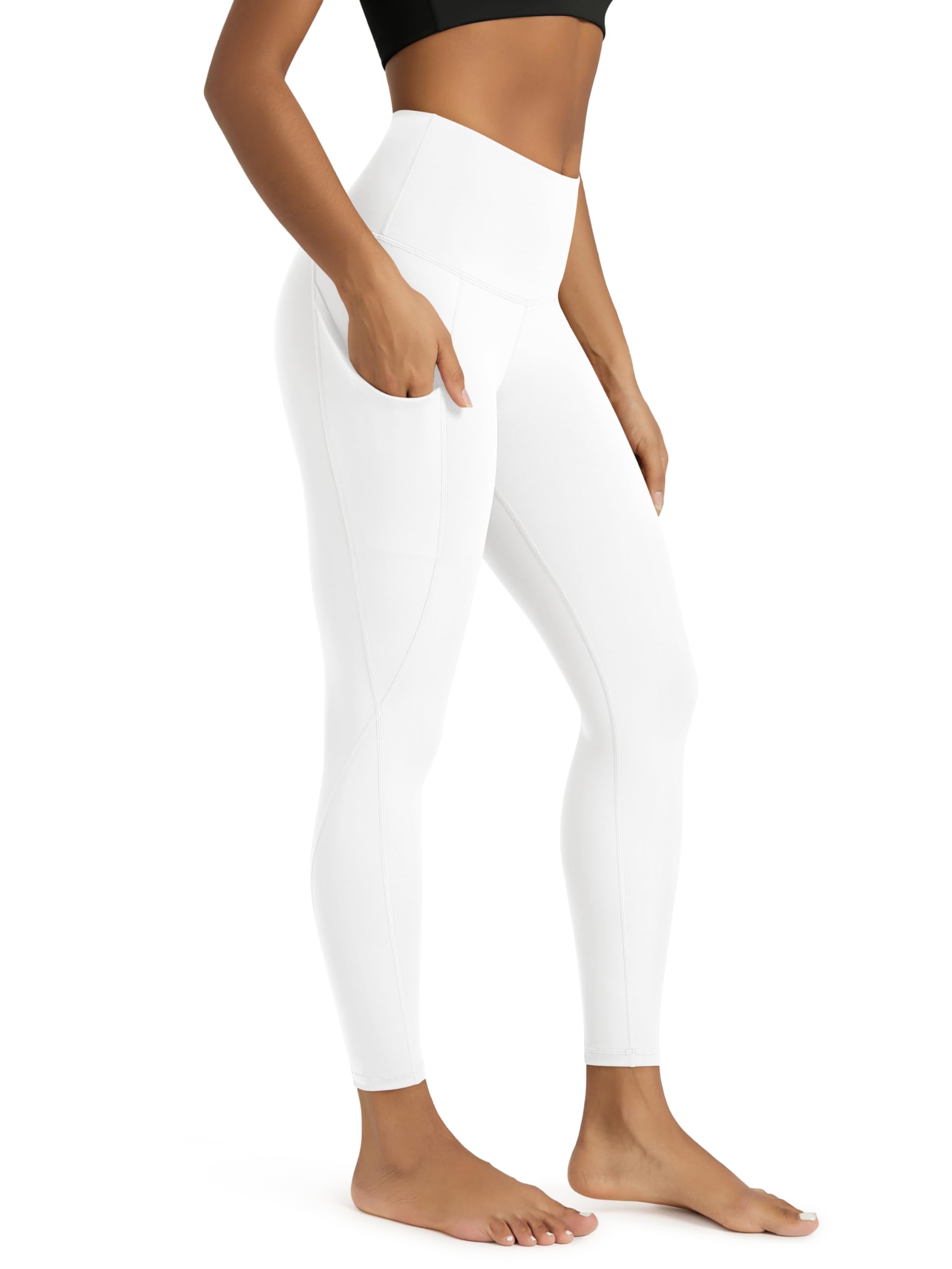 ODODOS Women's High Waisted Yoga Leggings with Pockets, Tummy Control Non See Through Workout Athletic Running Yoga Pants