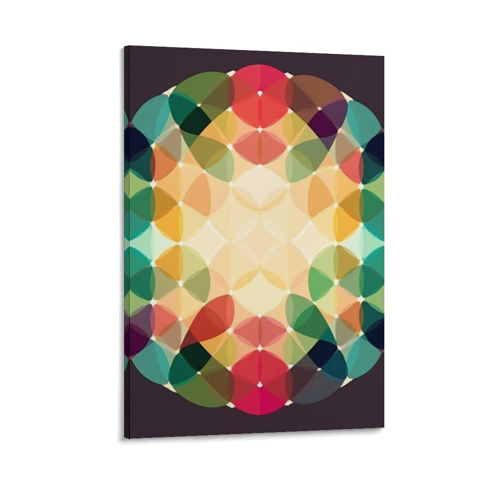 Canvas Wall Art for Living Room 16"x24" Modern Artwork Painting Pictures Hanging Canvas Prints Geometric Circle Aesthetic Wall Art for Bedroom Bathroom Office Wall Art Print Decor Geometric Circle Ca
