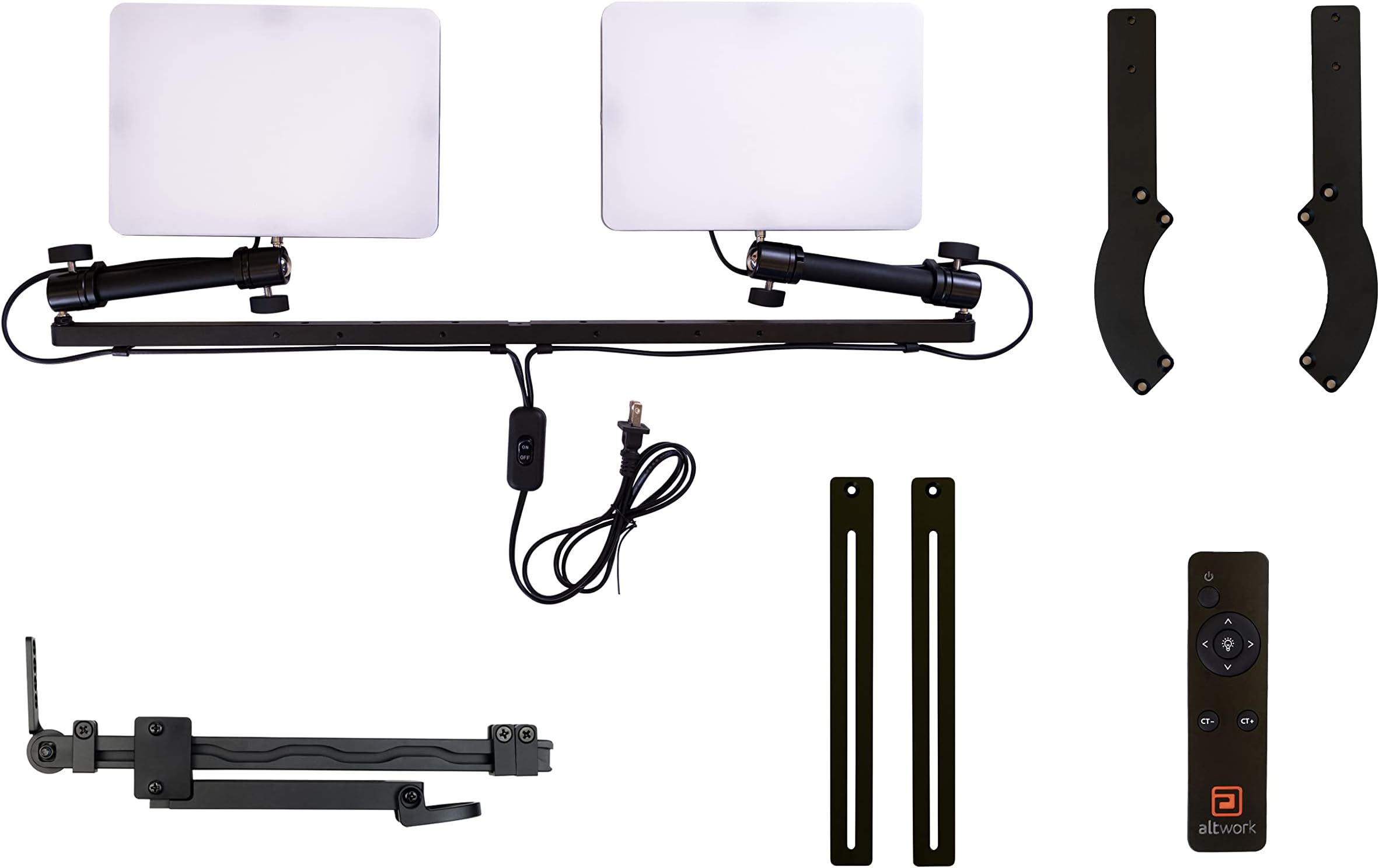Altwork TruVue Webcam Lighting & Center Screen Webcam Mount|LED Video Conferencing Lighting |Adjustable Brightness, Color Temperature|Webcam Mount, Logitech C925e, C922x, C930e, C922, C930, & More
