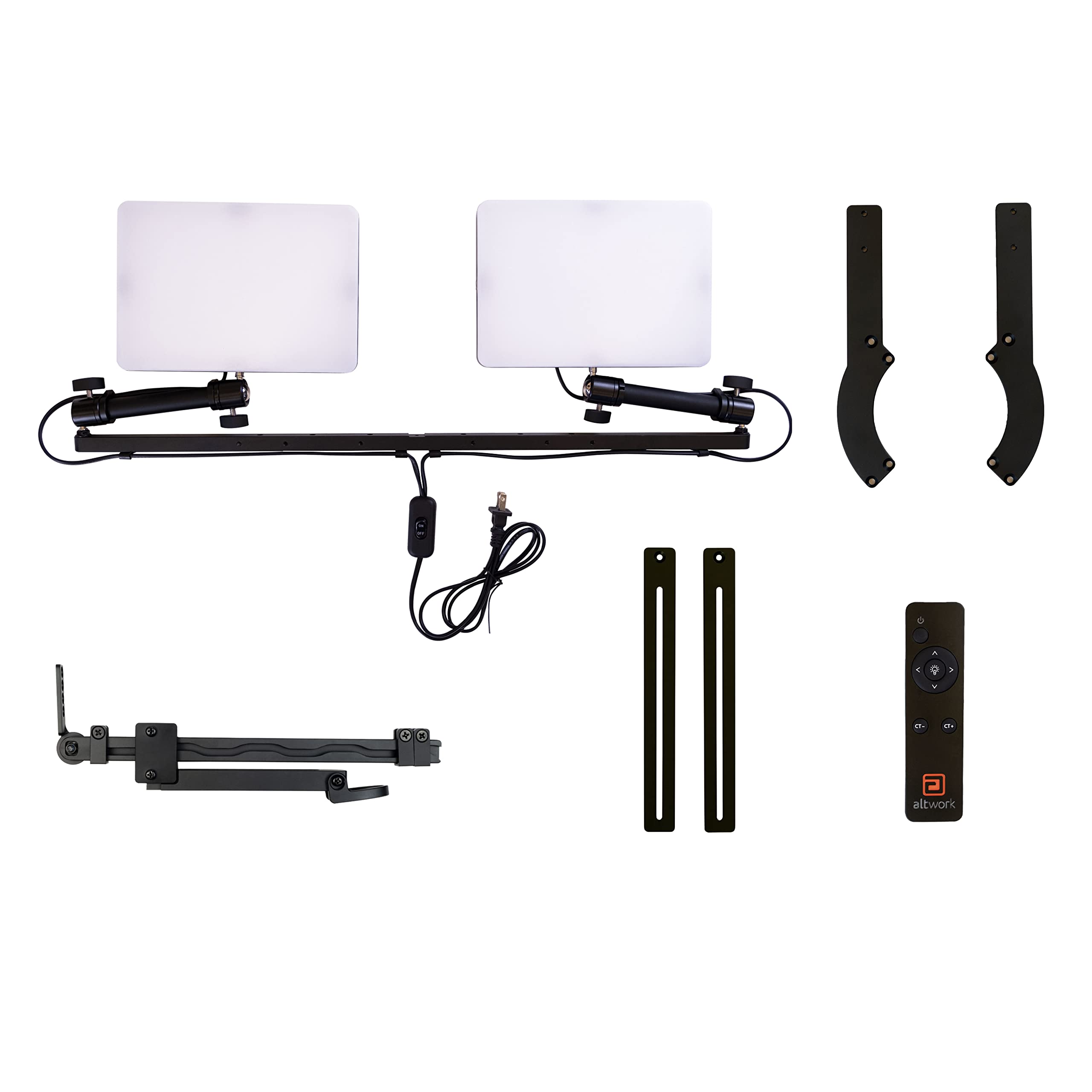 Altwork TruVue Webcam Lighting & Center Screen Webcam Mount|LED Video Conferencing Lighting |Adjustable Brightness, Color Temperature|Webcam Mount, Logitech C925e, C922x, C930e, C922, C930, & More