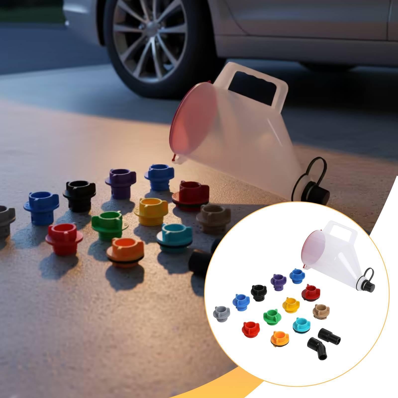 Tragbarer Motoröltrichter mit Integriertem Aufbewahrungsfach für Alle Adapter. Professionelles Öl.