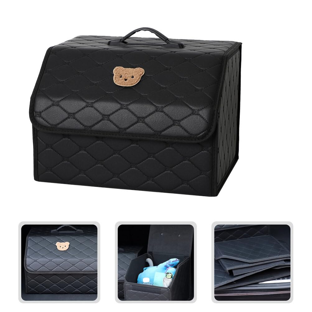 Gatuida Caja Organizadora para Maletero de Coche Oso, Plegable, Piel