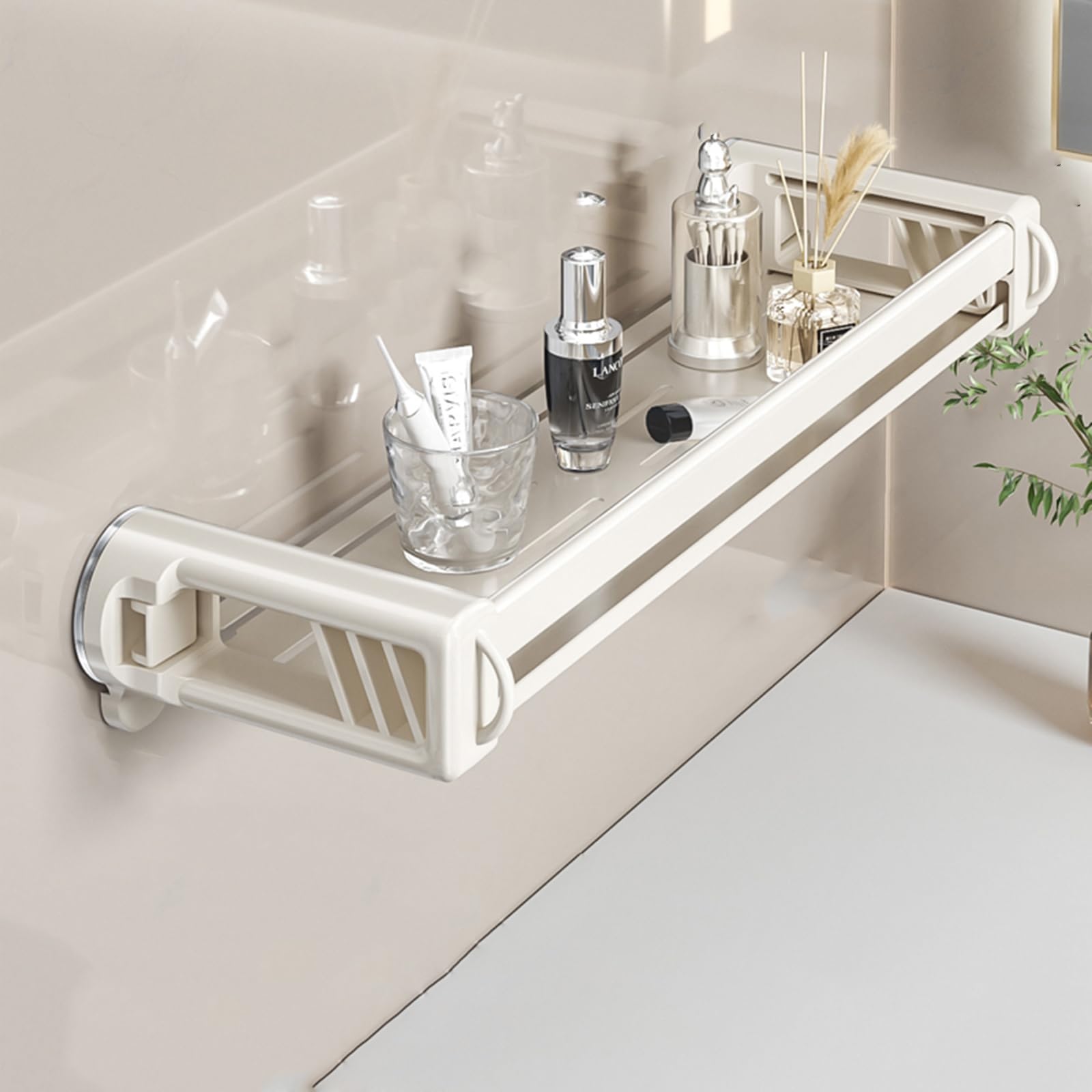 TruRim Shower Caddy Suction Cup Suction Cup Bathroom Organizer - Heavy Duty Wall Mount Shelf with Drainage Holes
