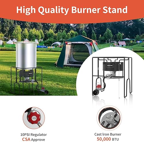 Miniatura 8 de Freidora de pavo de 30 cuartos de galón y freidora de pescado de 10 cuartos de galón con quemador aprobado por la CSA de 50,000 BTU con regulador de