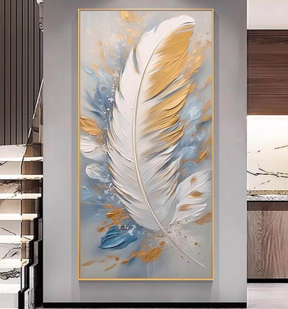 Peinture à l'huile abstraite de plumes pour illuminer l'entrée du porche