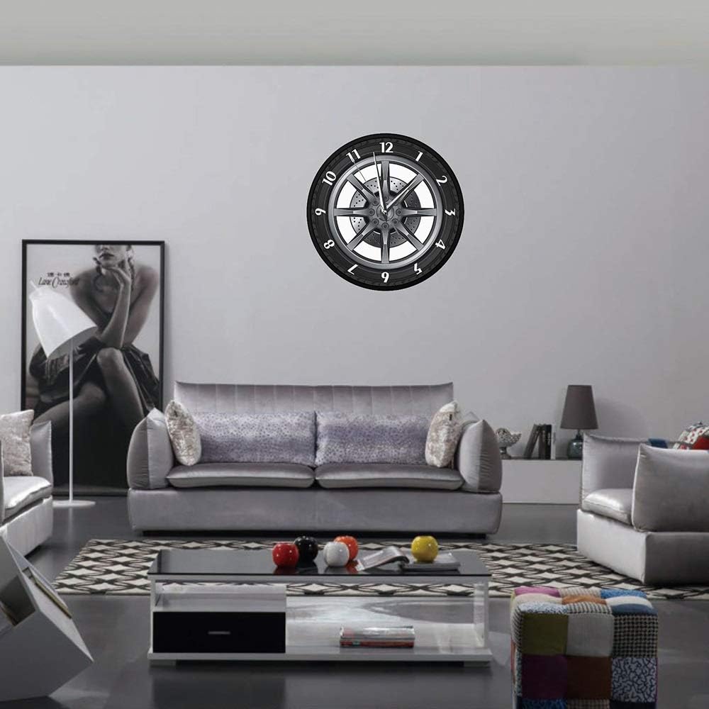 Wall Clock Creative Metal Wall Clock Living Room Decorative Wall Clock Wheel Style Home Office Digital Clock Φ30cm