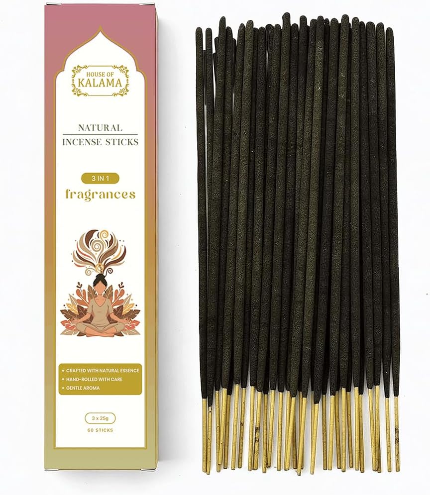 Natural Incense Sticks â 3-in-1 Palo Santo, White Sage & Neroli (60 Hand-Rolled Sticks) | Low Smoke for Meditation, Yoga, Stress Relief & Home Fragrance