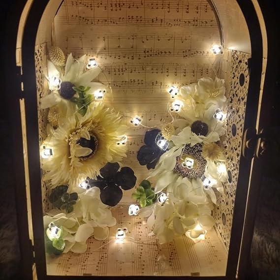 GUOCHENG 6.56ft 20 LED Music Note String Lights, Battery Operated Warm White Stave Shaped Decorative Fairy Lights, Musical DIY Gift for Music Lover