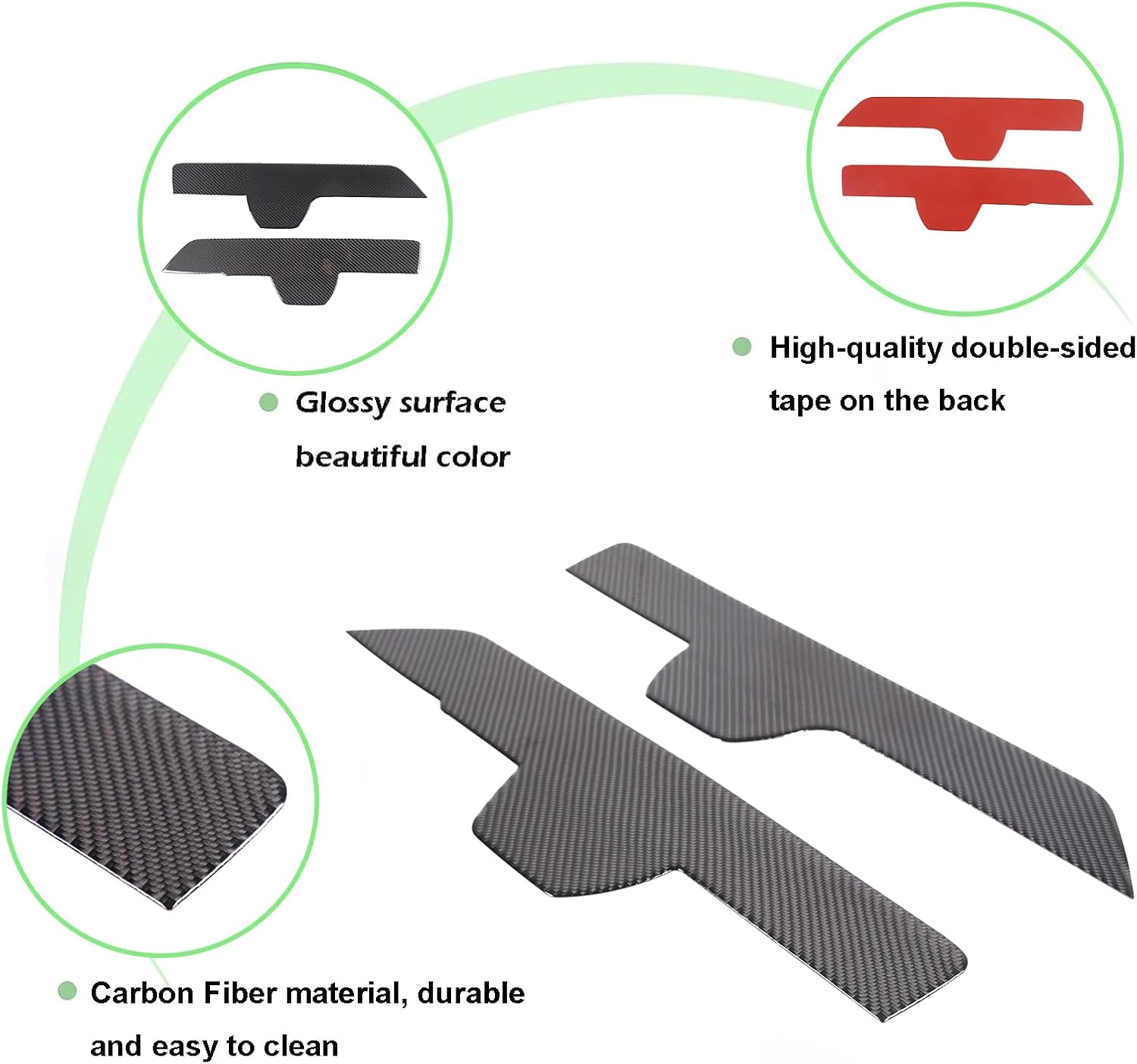 PIUGILH Front Door Inner Armrest Panel Cover Trim Compatible with Land Rover Defender 90 110 130 2020-2024 Accessories, Soft Carbon Fiber Decorative Cover Trim, 2Pcs