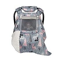 Vista 5 de Fundas de asiento de automóvil para bebés, funda de lactancia 2 en 1 y toldo para asiento de automóvil con 3 opciones de apertura neta, funda