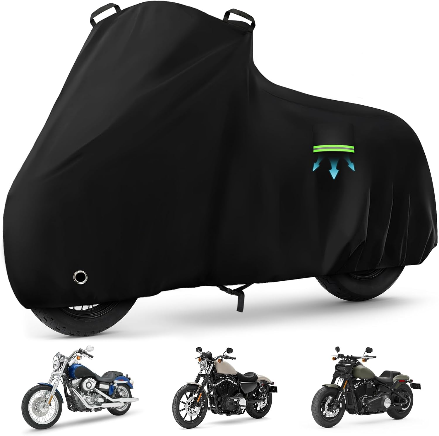 Motorcycle Cover for Cruiser Models with Soft Cotton Lining