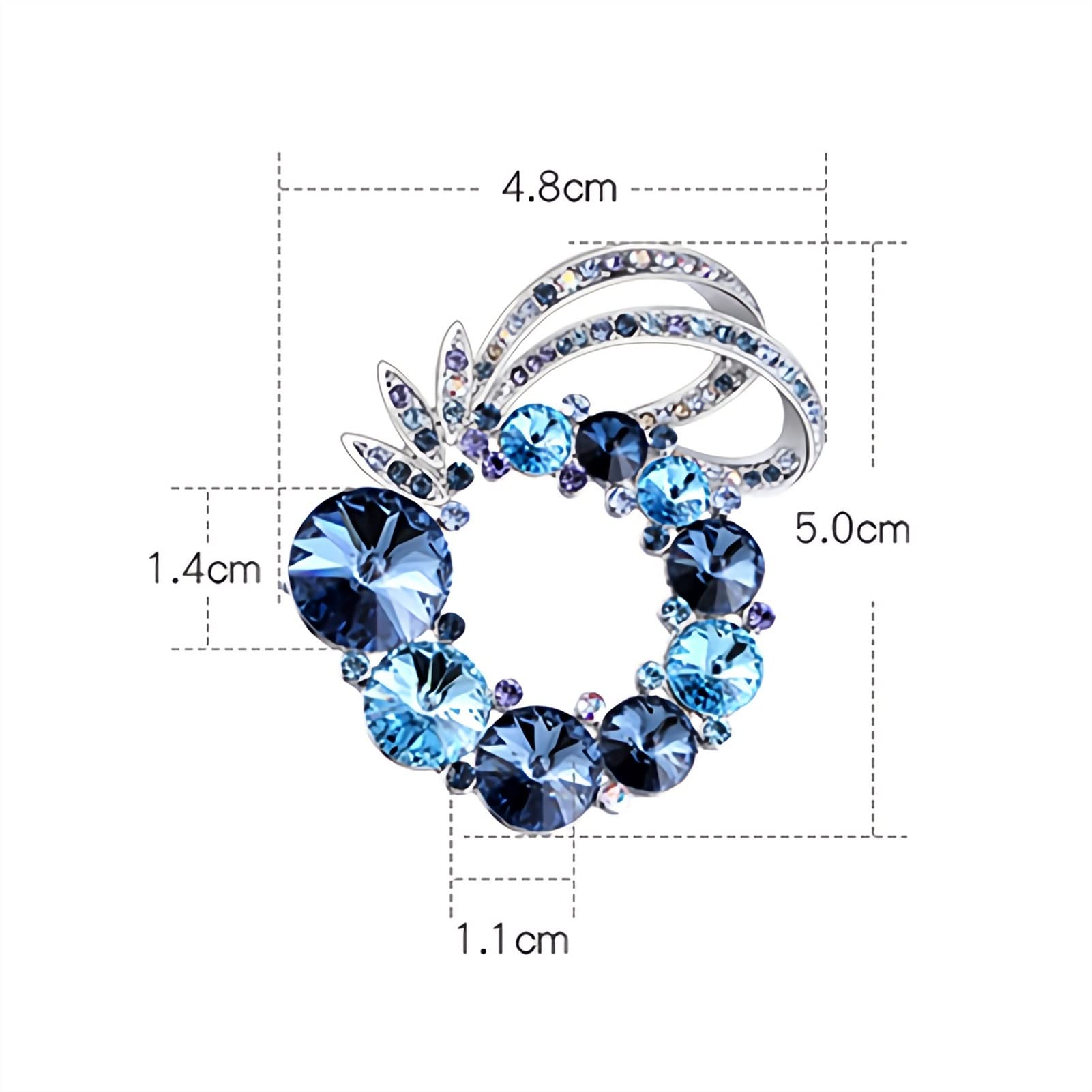 RAN-Brooch Kristallbrosche Bunte Kreis Kranz Brosche Weibliche Mantelbrosche voller Strasssteine ​​Pin Zubehör
