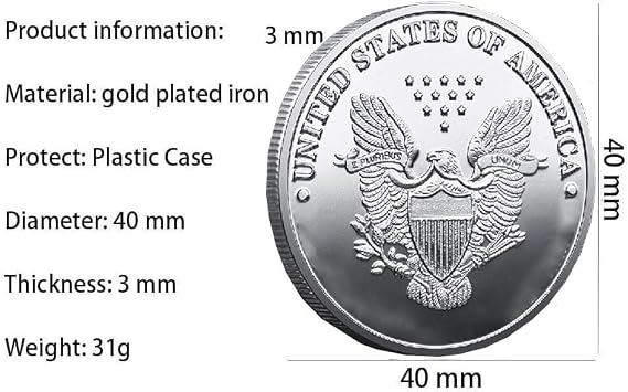 10 Pack President Coin 2025 Coin Collectors - 45-47 President Coin - Protective Case Included, Commemorative Coins, Gold Plated Coin, Collectible Gift(Silver)